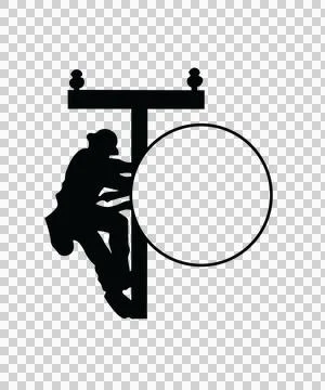 Lineman Monogram Character 04 scalable logo design icon Stock Illustration