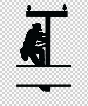 Lineman Monogram Character 07 scalable logo design icon Stock Illustration