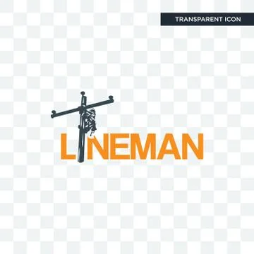 Lineman vector icon isolated on transparent background, lineman logo design Stock Illustration