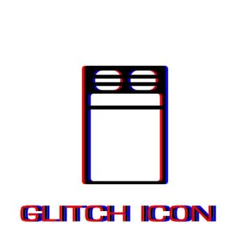 Linen bed icon flat. Illustrazione stock