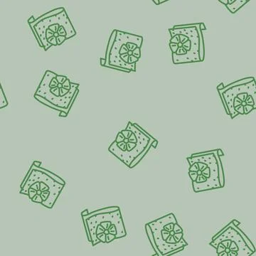 Linen cleaning line vector seamless pattern Stock Illustration