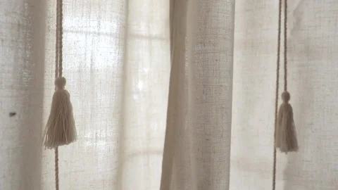 Linen Curtain Movement Stock Footage 301752717
