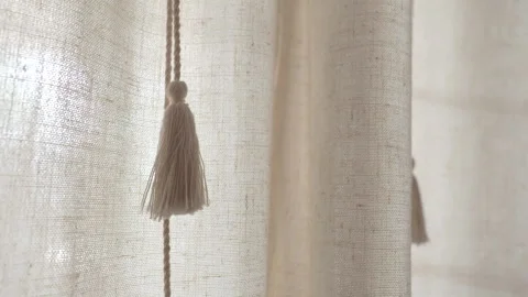 Linen Curtain Movement Stock Footage 301752740