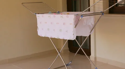 The linen dries on the dryer Stock Footage 40344954