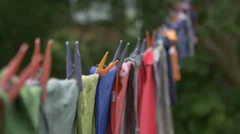 Linen is drying on the rope Stock Footage 67654574