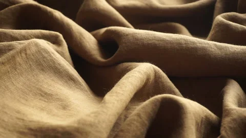 Linen fabric background. Linen textile cloth with fabric texture and pattern. Stock Footage 137783813