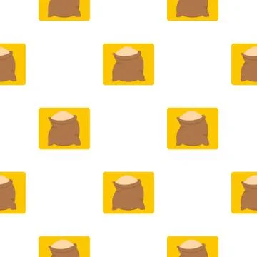 Linen sack full of flour pattern flat Stock Illustration