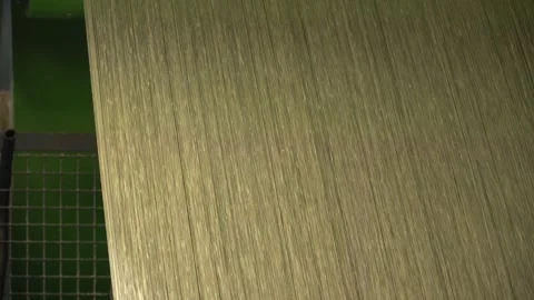 Linen yarn manufacturing process on textile factory machinery Stock Footage 247190913