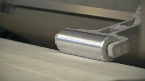 Linen yarn manufacturing process on textile factory machinery Stock Footage 247190987