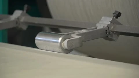 Linen yarn manufacturing process on textile factory machinery Stock Footage 247191067