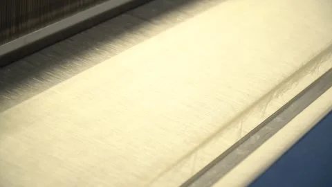 Linen yarn manufacturing process on textile factory machinery Stock Footage 247191141