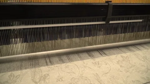 Linen yarn manufacturing process on textile factory machinery Stock Footage 247191286