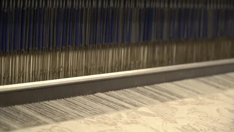 Linen yarn manufacturing process on textile factory machinery Stock Footage 247191309