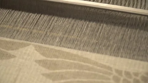 Linen yarn manufacturing process on textile factory machinery Stock Footage 247191349