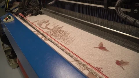 Linen yarn manufacturing process on textile factory machinery Stock Footage 247191350