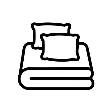 Linens and pillows vector icon. Neatly folded linen. Stock Illustration