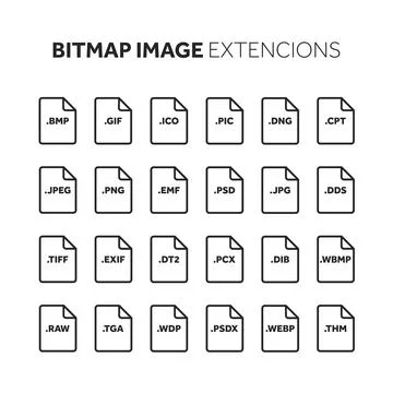 Line,outline flat style icon set. Source code, programming file type, extension Stock Illustration
