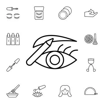 Liner, eye flat vector icon in beauty pack Stock Illustration