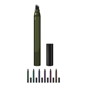 Liner eyebrow pencil cartoon vector graphic Illustrazione stock