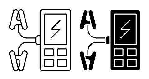 Liner icon. Digital multimeter, device for measuring current and voltage in e Stock-Illustration