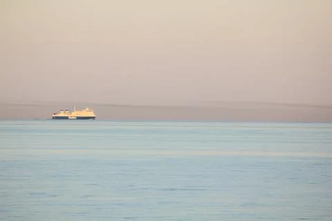 The liner in the sea Stock Photos