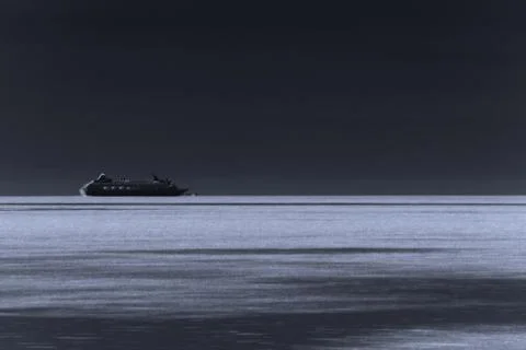 The liner in the sea Stock Photos