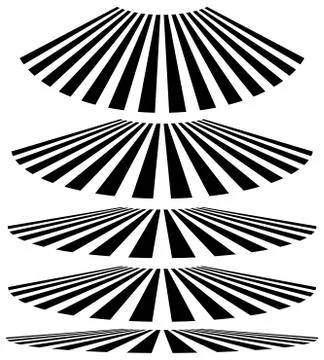 Lines in 3d perspective. Vanishing lines, stripes with distortion effect. Stock Illustration