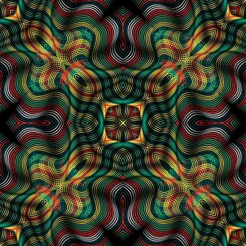 Lines 3d vector colorful seamless pattern. Modern ornamental surface backgrou イラスト素材