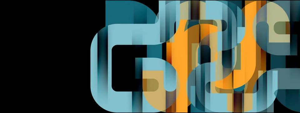 Lines, abstract letter style design background. Geometric vector Illustration Stock Illustration