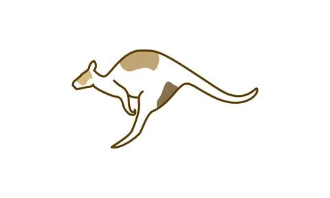 Lines abstract modern kangaroo jump logo vector icon illustration design Stock Illustration