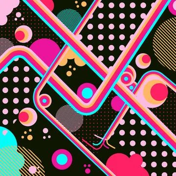 Lines and circles Illustrazione stock