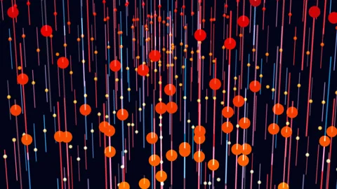 Lines and circles moving in an orderly manner in space Stock Footage 150291007