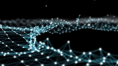 Lines and dots field rotating, creating an evolving organic hemisphere Video stock 106679427