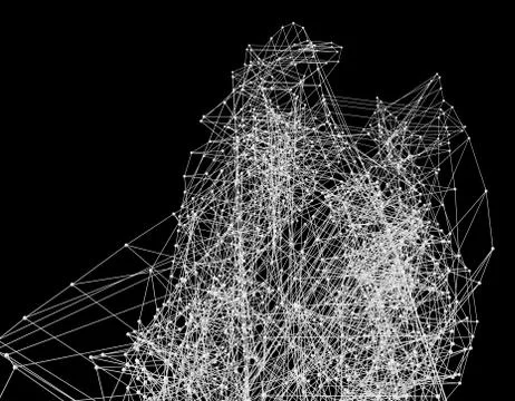 Lines and dots forming mesh Stockillustratie