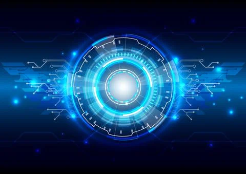 Lines and dots. Futuristic Sci-Fi glowing HUD element. Abstract hi-tech backg イラスト素材