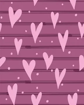 Lines and hearts Seamless Pattern. Can be used for wallpaper, pattern fills Stock Illustration