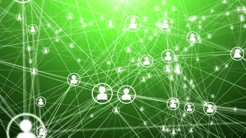 Lines and men icons forming a mesh on a green Stock Footage 75959639