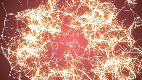 Lines and Points Matrix With Colored Lights - Abstract Motion Backgrounds for Stock Footage 71140147