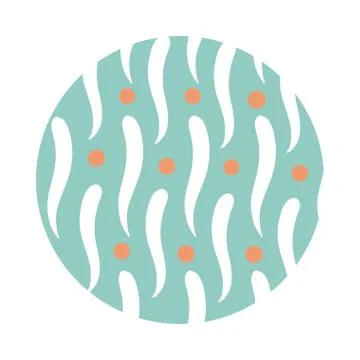 Lines and points organic pattern block style Illustrazione stock