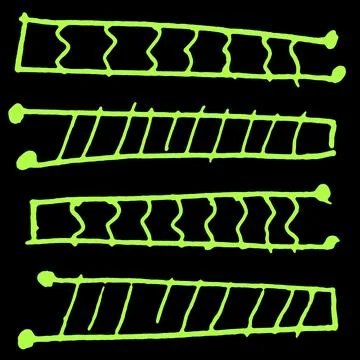 Lines and shapes pattern over black background 스톡 사진