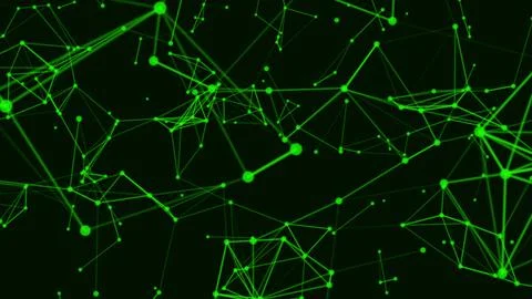 Lines and triangles. Glowing plexus. Geometric background connecting dots a.. Stock Illustration