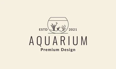Lines aquarium jar logo vector icon illustration design Illustrazione stock