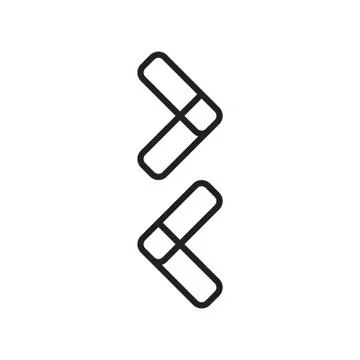 Lines arrow left right icon symbol vector. Illustrazione stock