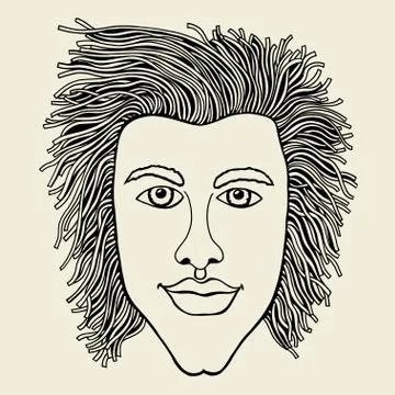 Lines art design of man 스톡 일러스트