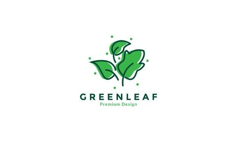 Lines art playful leaf abstract logo design vector icon symbol illustration Stock Illustration