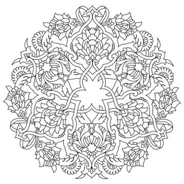 Lines artistic ottoman pattern series fifty five Illustrazione stock