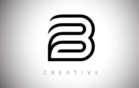Lines B Letter Logo Monogram Icon with Creative Modern Trendy Look Vector Illustrazione stock