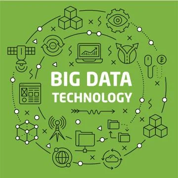 Lines Background illustration big data technology Stock Illustration