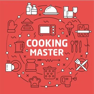 Lines Background illustration cooking Stock Illustration