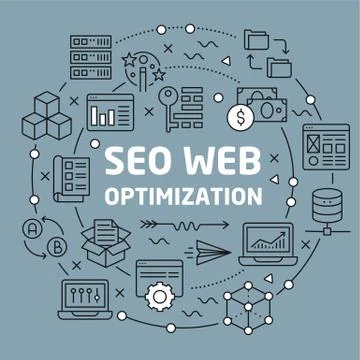Lines Background illustration seo optimization Stock Illustration